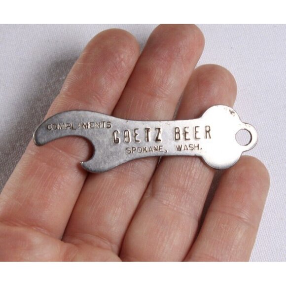 Vintage GOETZ BEER Spokane Washington beer bottle opener, church key - Picture 1 of 7